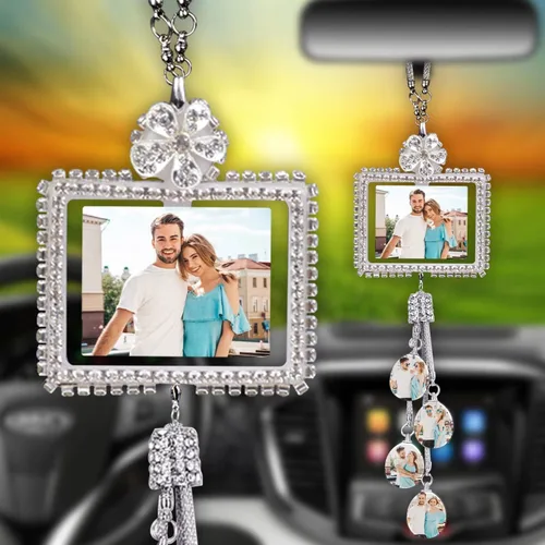 Miniatura 9 de Colgante de coche personalizado con foto, accesorios personalizados para coche, decoración cubo colgante