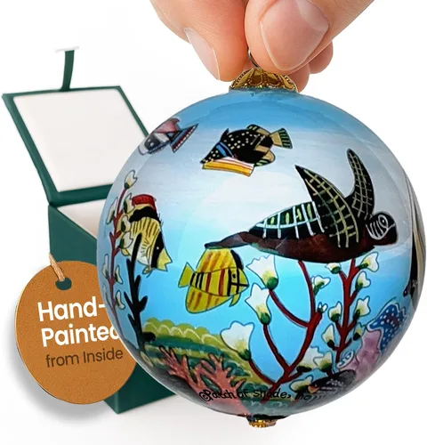 Miniatura 12 de Adorno navideño de orquídeas pintado a mano, bola navideña floral tropical, orquídeas amarillas y rosas, adorno de cristal coleccionable con caja