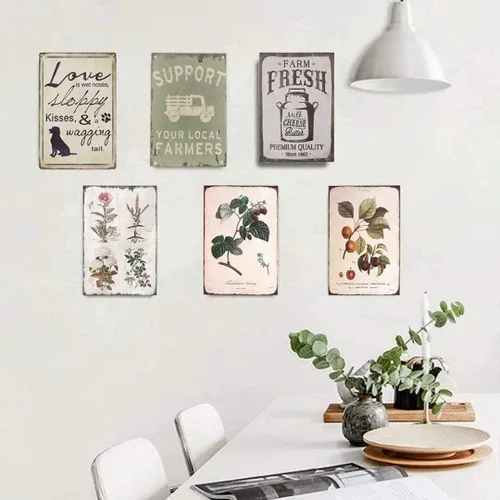 Licpact Carteles de metal para decoración de pared, arte colgante de una letra del cielo, carteles de mariposa, impresiones artísticas de escultura
