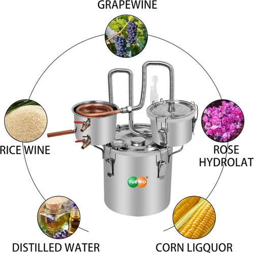 Miniatura 7 de YUEWO nuevo 3 macetas DIY 8 Gal 30 litros alcohol Moonshine etanol todavía licores acero inoxidable caldera agua hogar destilador vino kit