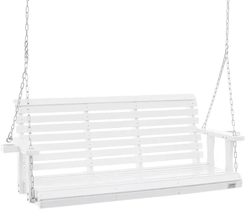 Miniatura 13 de VEVOR - Columpio de madera para exteriores, columpio de porche de 880 libras y 4.5 pies, banco silla colgante de alta resistencia para patio, jardín