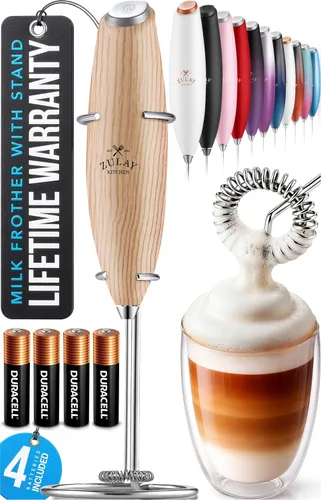 Miniatura 95 de Zulay Kitchen Espumador de leche de mano con pilas Duracell AA – Mezclador eléctrico ultrarrápido y creador de espuma, mezclador de bebidas fácil