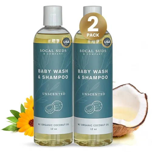 Miniatura 8 de SoCal Suds & Company Champú orgánico para bebés y gel de baño - Jabón de Castilla 2 en 1, hipoalergénico, piel sensible, jabón natural, champú