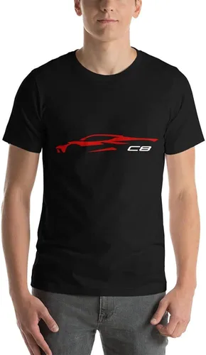 Miniatura 2 de Camiseta Vette de 8 generación con silueta de contorno C8 roja 2022 2023