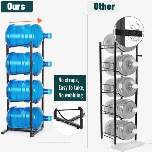 Miniatura 4 de MYLOLF Soporte para Garrafón de Agua de 5 Galones: Soporte de 4 Niveles para Garrafón de Agua para Dispensador de Agua de 5 Galones - Estante