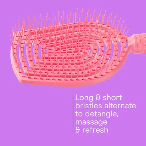 Miniatura 3 de Conair Cepillo desenredante para el cuidado del cuero cabelludo, cepillo para cabello rizado, masajeador de cuero cabelludo, cepillos para el Rosa