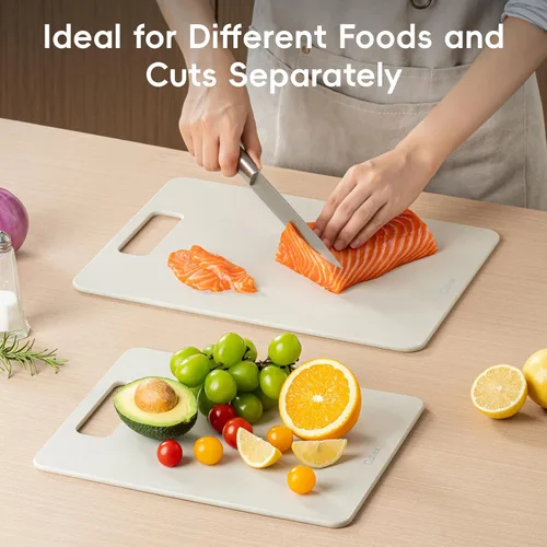 Miniatura 6 de Tablas de Cortar para Cocina [Juego de 2], Tabla de Cortar Compuesta de Fibra de Madera, Apta para Lavavajillas, Tabla de Cortar Antideslizante No