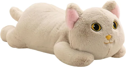 Miniatura 11 de YESGIRL Animales de peluche con peso de gato de 26.4 pulgadas, 5 libras, animal de peluche grande con peso, linda almohada de juguete de peluche