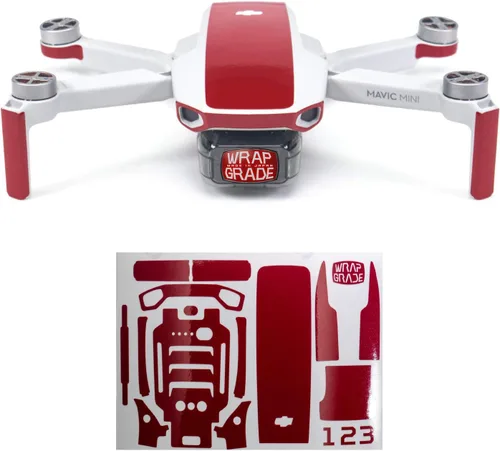 Miniatura 14 de Wrapgrade Skin compatible con DJI Mavic Mini Color decorativo Super Rojo