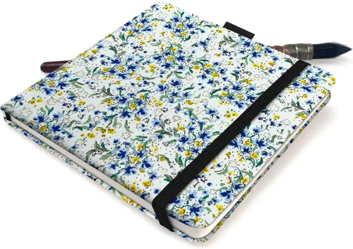Miniatura 6 de 5x5 hecho a mano práctico tela portátil de tela de tapa dura para coser, encuadernación de viaje, acuarela, cuaderno de bocetos de acuarela, papel