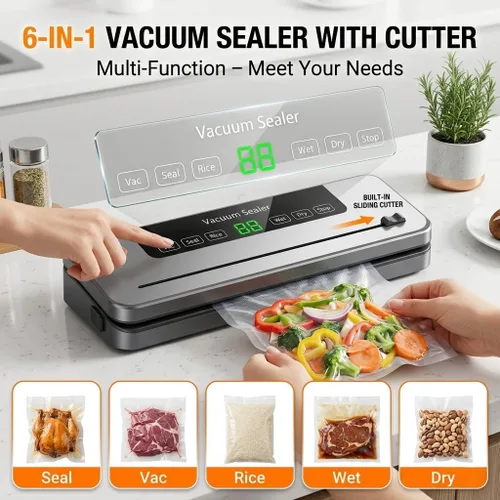 Miniatura 5 de Máquina selladora al vacío TOSCARA Máquina automática de sellado de alimentos con sello hermético fuerte, operación de un solo toque, diseño