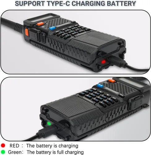 Miniatura 8 de BAOFENG Batería UV-5R BL-5 3800mAh USB-C de carga extendida de alta capacidad para radios UV5R BF-F8HP serie UV-5R con cable de carga tipo C