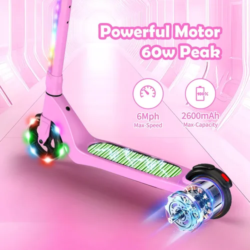 Miniatura 6 de SISIGAD Patinete para niños de 6 a 12 años, cubierta con luz LED, scooters para niños con 3 niveles de ajuste de manillar a 36 pulgadas de alto