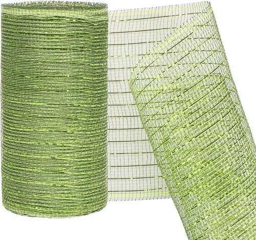 Miniatura 11 de Deco - Cinta de malla decorativa de 5.9 pulgadas x 30 pies con lámina metálica de malla decorativa para coronas de primavera, decoración de fiestas