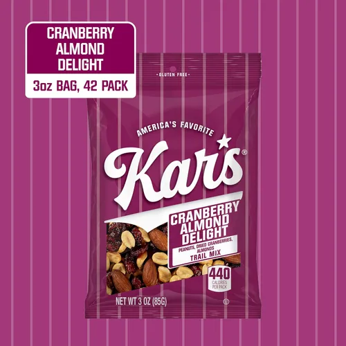 Miniatura 2 de Kar's Nuts Cranberry Almond Delight Trail Mix, paquetes individuales de 3 onzas, paquete a granel de 42, aperitivos sin gluten