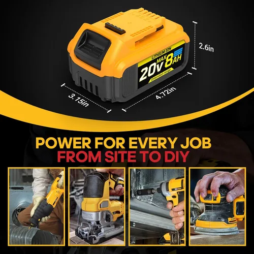 Miniatura 8 de Batería de repuesto compatible con Dewalt 20V Max con baterías de alta capacidad, herramientas eléctricas inalámbricas, baterías de 20 voltios