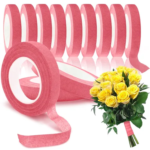 Miniatura 10 de Max Shape 12 rollos de cintas florales de 1/2 pulgada de 30 yardas para envolver tallos de ramos, cinta floral verde para arreglos florales