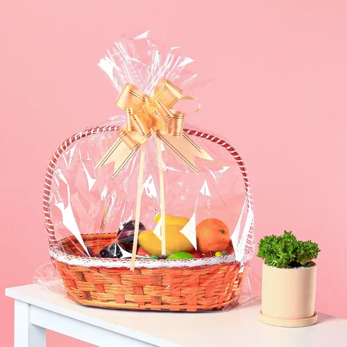 Miniatura 3 de 50 paquetes de bolsas de celofán de 32 x 40 pulgadas para cesta, extra grandes, grandes, bolsas de celofán transparente enormes para canastas