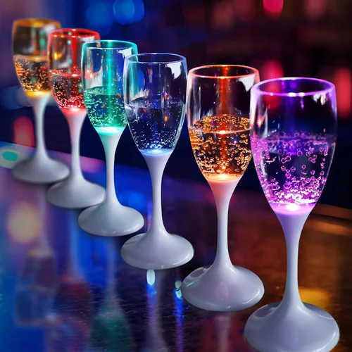 Miniatura 8 de Vasos LED 4 PACK Luz Intermitente Activados por Agua Automáticamente que Cambian de Color Vino Whisky Cerveza Cola Jugo Recipientes para Bebidas