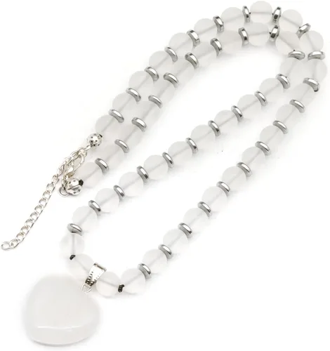 Miniatura 40 de Colgante de corazón de aventurina natural, Collar de cuentas de aventurina genuina, Collar de piedra verde, Collar de piedras preciosas, Cuentas