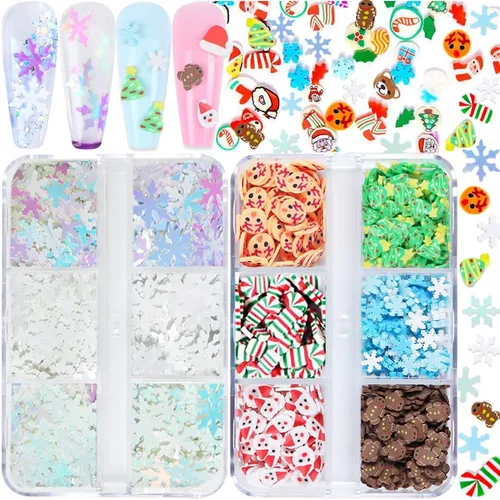 Miniatura 10 de Dijes para uñas de flores 3D, kit de decoración de uñas de 2 cajas con diamantes de imitación acrílicos 3D, lámina de uñas holográfica iridiscente