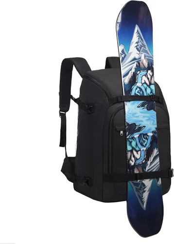 Miniatura 4 de Octsky Bolsa para botas de esquí, mochila de viaje para botas de esquí de 50 litros, bolsa de snowboard para casco de esquí, gafas, guantes, esquís