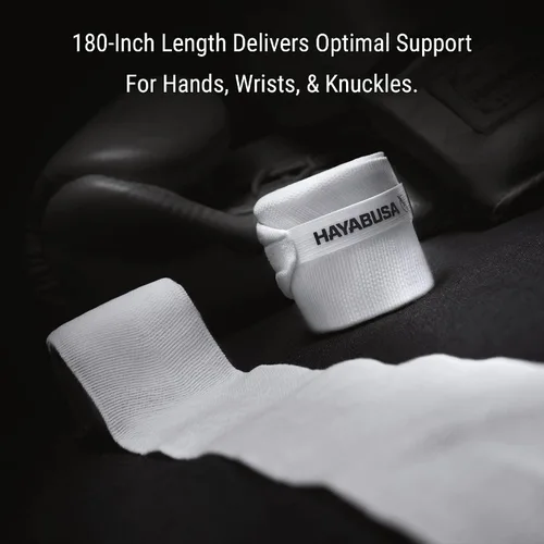 Miniatura 4 de Hayabusa - Vendas de mano de boxeo de gasa para hombres y mujeres, pulgar inicial con cierre de gancho y bucle, color blanco, 180 pulgadas