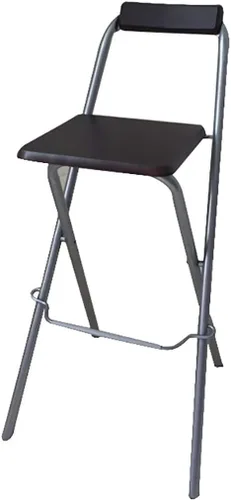Miniatura 11 de Taburete plegable para el hogar, silla de bar de 27/29 pulgadas, taburete alto con respaldos, silla de pub de madera, taburete de metal