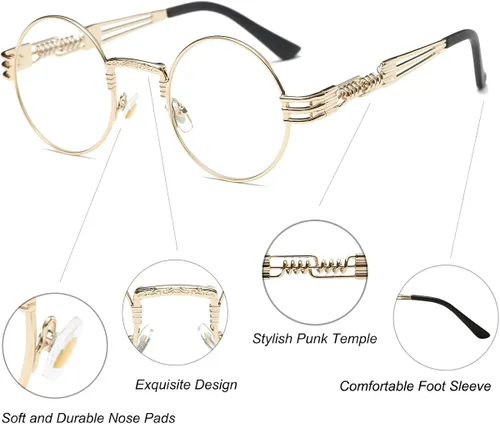 Miniatura 4 de Dollger Gafas de sol redondas Steampunk con marco de metal