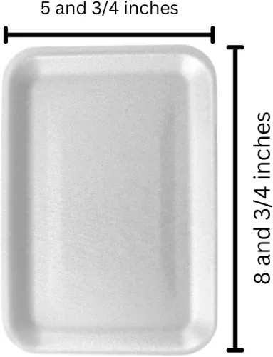 Crafts - Bandejas de espuma, bandeja de espuma blanca para carne, bandejas de mezcla de pintura y tinta, bandeja de alimentos, bandejas de impresión