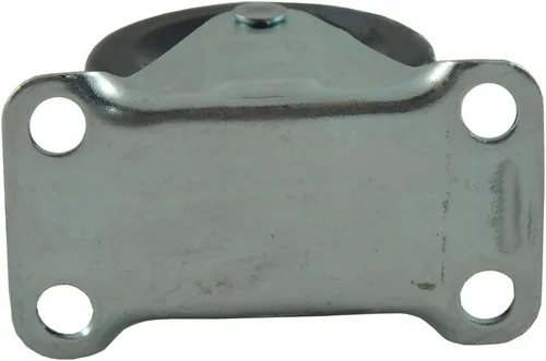 Miniatura 5 de Rueda de rodaja de goma resistente con placa superior rígida no giratoria - 2 pulgadas - capacidad de carga de 125 libras