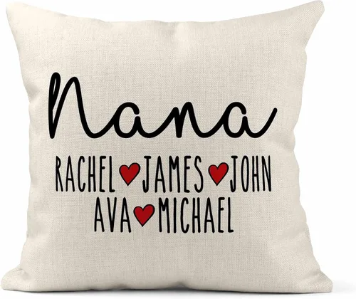 Girls Love A Monogram Almohada para abuela – Regalos para abuela – Regalos para mamá de hija – Regalos para mamá – Almohada personalizada – Regalos