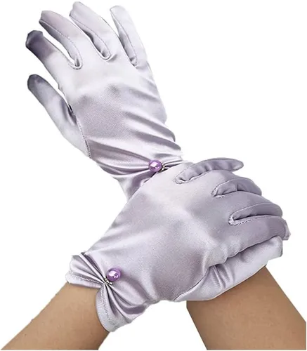 Miniatura 22 de Vestido de novia de satén para mujer, fiesta de ópera, guantes de los años 20, guantes hasta la muñeca