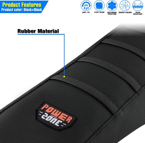 Miniatura 8 de Funda universal para asiento de motocicleta, agarre de goma antideslizante a rayas, costura suave para CRF WR WRF RMZ YZF SXF EXC EXC XC SX CR KLX