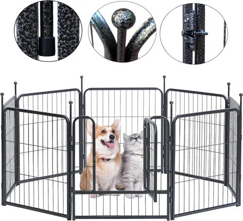 Miniatura 19 de Corralito para perros, 24/32/40 pulgadas de altura en resistente, valla plegable para interiores y exteriores, corralito portátil para mascotas