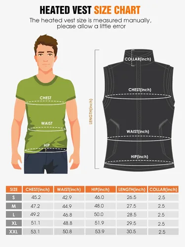 Miniatura 6 de Men's Heated Vest with Battery Pack, Lightweight Down Rechargeable Electric Heated Apparel with 9 Heating Panels