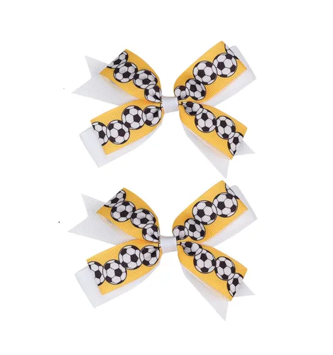 Miniatura 14 de Pinzas para el pelo de fútbol, cinta de fútbol, accesorios para el cabello para niñas, pinzas para el cabello de fútbol, 2 unidades, color negro