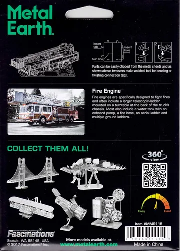 Miniatura 7 de Metal Earth Kit de modelo de metal 3D de camión de bomberos Fascinaciones