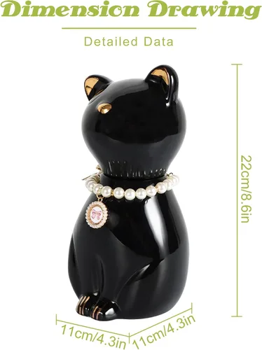 Miniatura 2 de Urnas de gato para cenizas, elegante recuerdo de cremación de mascotas, urnas funerarias, urna negra para mascotas, caja conmemorativa con collar