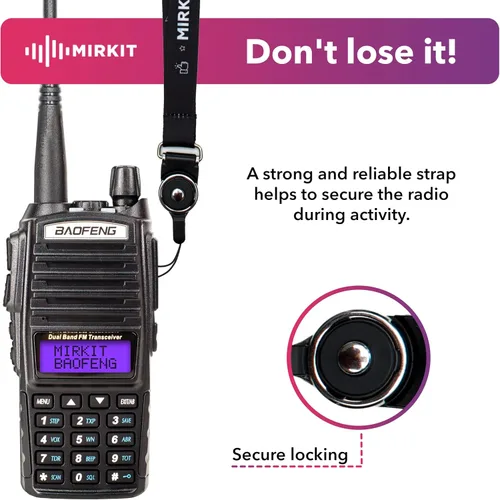 Miniatura 8 de Mirkit Baofeng - Radio de jamón UV-82 MK3 - Walkie Talkies de largo alcance 5 W de potencia máxima Radio bidireccional VHF/UHF 144-148/420-450 MHz