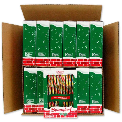 Spangler Bastones de caramelo de cereza multicolores, rayas rojas, verdes, amarillas y azules, sabor a cereza, sin gluten, OU Kosher, 144 bastones