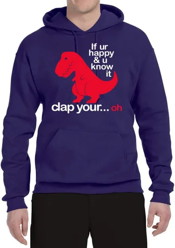 Miniatura 27 de Wild Bobby Sudadera con capucha unisex con estampado "If You're Happy and You Know it" de Dinausor