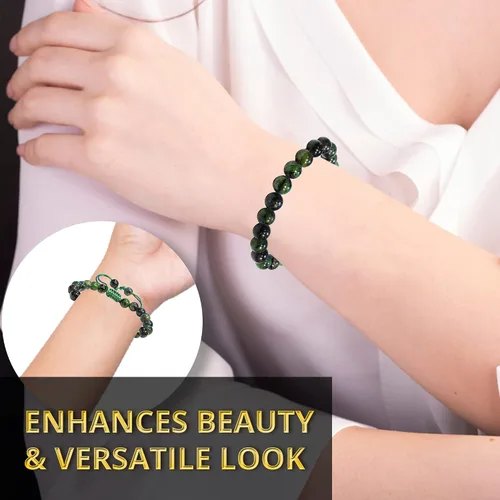 Miniatura 41 de Adjustable Crystal Bracelet – Gemstone Bead Bracelet with Adjustable Macrame String – Chic Gemstone Bracelet for Men and Women – 8mm Round Healing