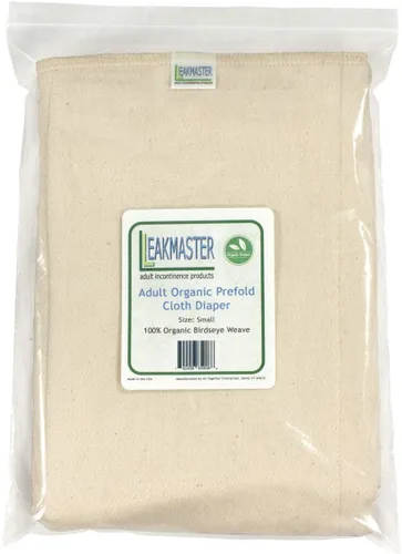 Miniatura 4 de LeakMaster Pañal orgánico de tela preplegado para adultos, tamaño pequeño (26 a 32 pulgadas de cintura), 100% algodón orgánico tejido de pájaro