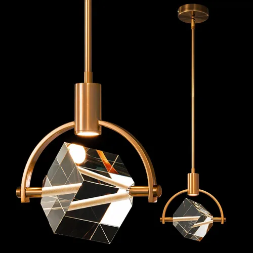 Lámpara colgante de techo para isla de cocina, moderna luz colgante LED integrada, lámpara colgante de cristal en acabado de latón cepillado dorado,