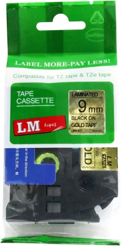 Miniatura 13 de Cinta LM - Brother PT-1010 3/8 pulgadas (0.354 in 0.35 laminadas) Negro sobre transparente compatible con TZe P-Touch Cinta para rotuladora Brother