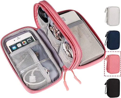 Miniatura 11 de Organizador electrónico para cable de viaje, bolsa organizadora electrónica, funda organizadora de accesorios electrónicos impermeable para banco