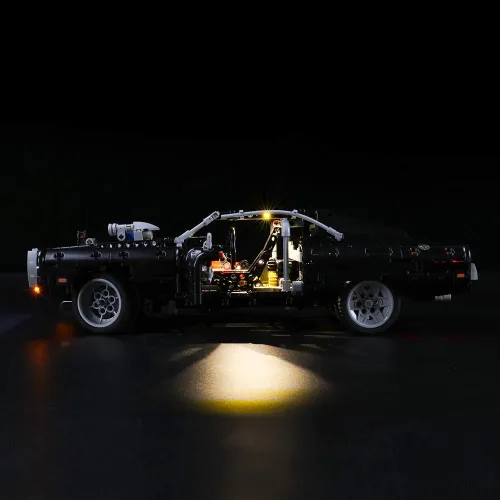 Miniatura 3 de BRIKSMAX - Kit de iluminación LED para Dodge Charger Technic Fast & Furious Dom, compatible con el modelo de bloques de construcción Lego 42111,