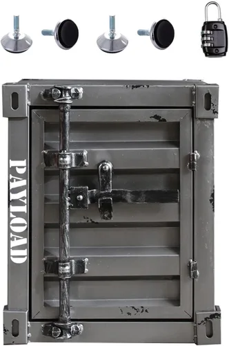 Miniatura 28 de Mesita de noche creativa estilo industrial, contenedor de hierro para sofá, mesa de esquina lateral de metal, mesa de teléfono, decoración de mesa