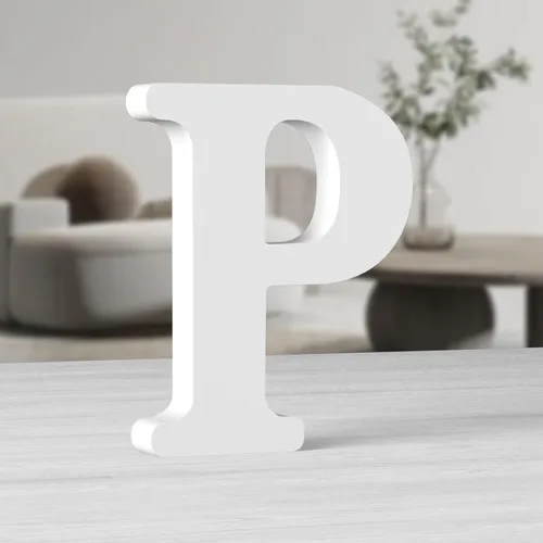 Miniatura 16 de AOCEAN Letras de madera grandes blancas de 10 pulgadas, letras de madera sin terminar para decoración de pared, letras decorativas de pie